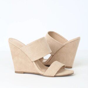 NEW Natural Suede Wedge Sandals